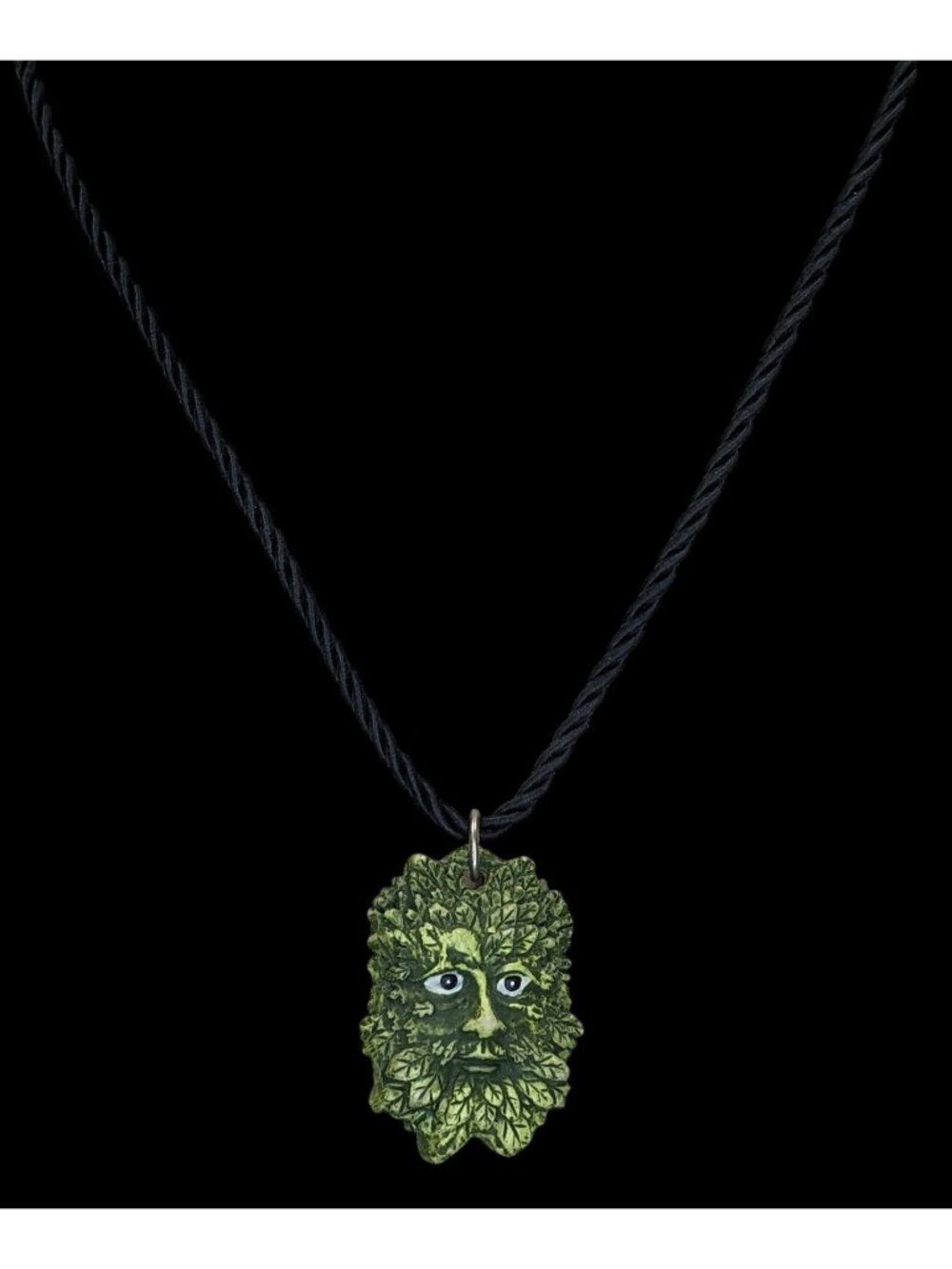Vintage Cookie Lee Witchy Greenman Pendant Necklace